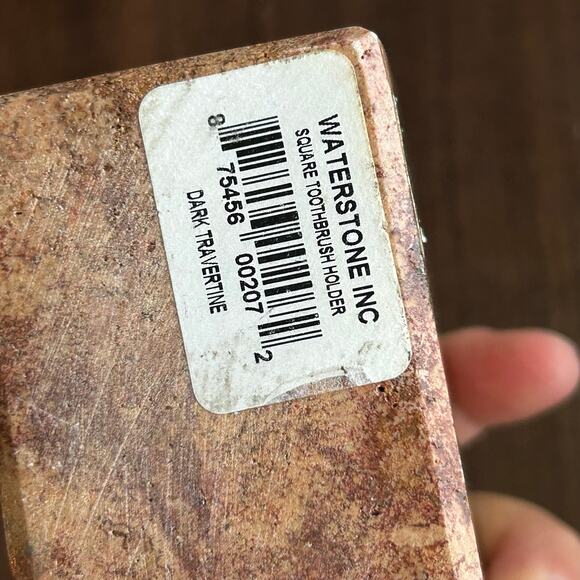 WATERSTONE Travertine Marble Stone Bathroom Set Soap Dispenser toothbrush holder - Picture 12 of 16